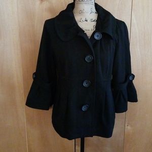 3/4 sleeve Black Jacket
